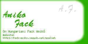 aniko fack business card